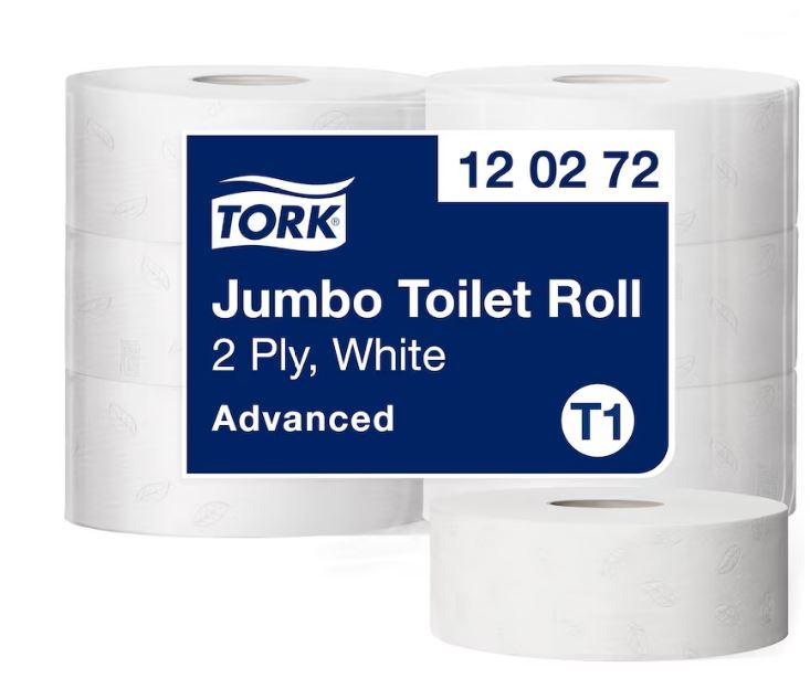 Tork Toilettenpapier Advanced T1 Jumbo Grossrolle 2-lagig weiss