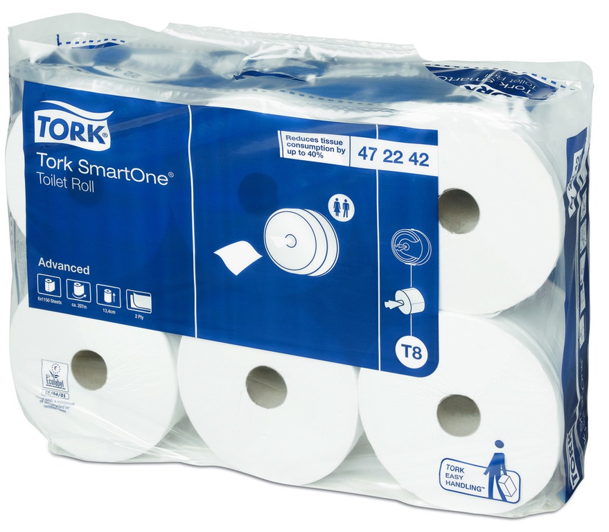 Tork Toilettenpapier Advanced T8 SmartOne 2-lagig weiss