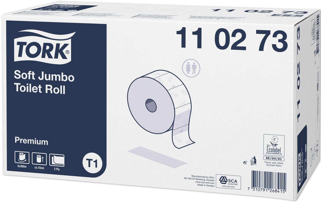 Tork Toilettenpapier Premium Jumbo T1 Grossrolle 2-lagig weiss
