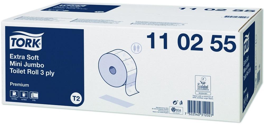 Tork Toilettenpapier Premium Mini T2 Jumbo Grossrolle 3-lagig weiss