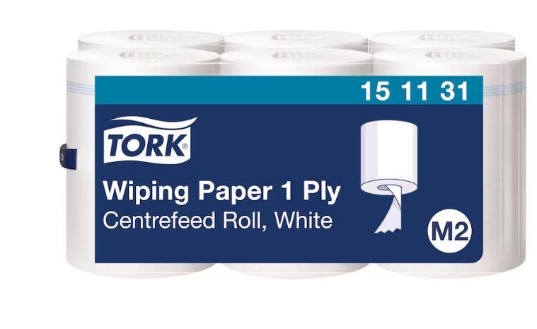 Tork Wischtuch M2 Mehrzweck Innenabrollung 1-lagig weiss Recycling